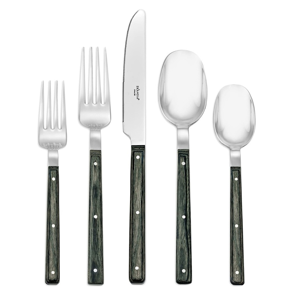 Hampton Forge Skandia Ash Pakkawood 20 piece flatware set